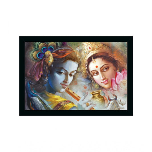 Fashion Radha Krishna Painting with Synthetic Photo Frame (Multicolor)