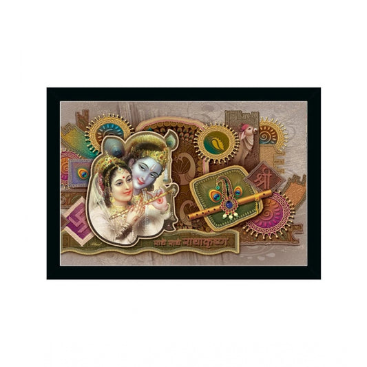 Fashion Radha Krishna Painting with Synthetic Photo Frame (Multicolor)