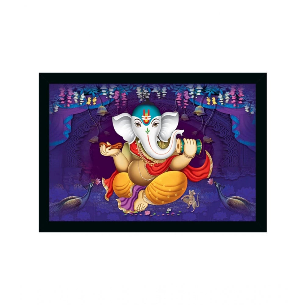 Amfyn Ganesh Photo with Synthetic Photo Frame (Multicolor)