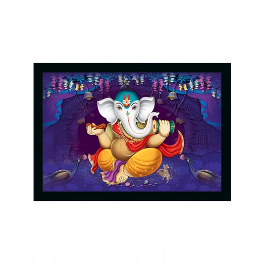 Amfyn Ganesh Photo with Synthetic Photo Frame (Multicolor)