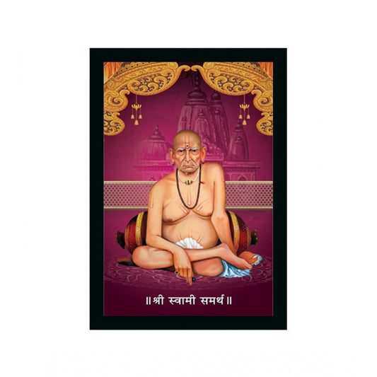 Amfyn Shri Swami Samarth Photo Frame with Synthetic Photo Frame (Multicolor)