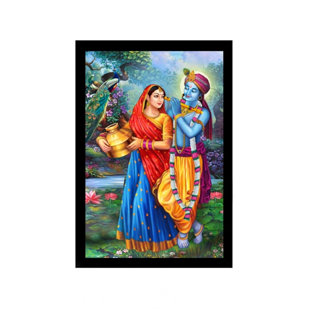Fashion Radha Krishna Painting with Synthetic Photo Frame (Multicolor)