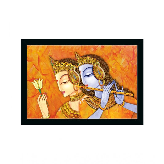 Fashion Radha Krishna Painting with Synthetic Photo Frame (Multicolor)