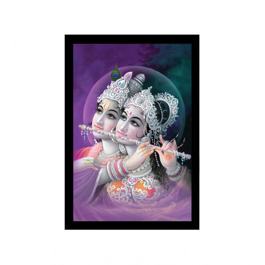 Fashion Radha Krishna Painting with Synthetic Photo Frame (Multicolor)