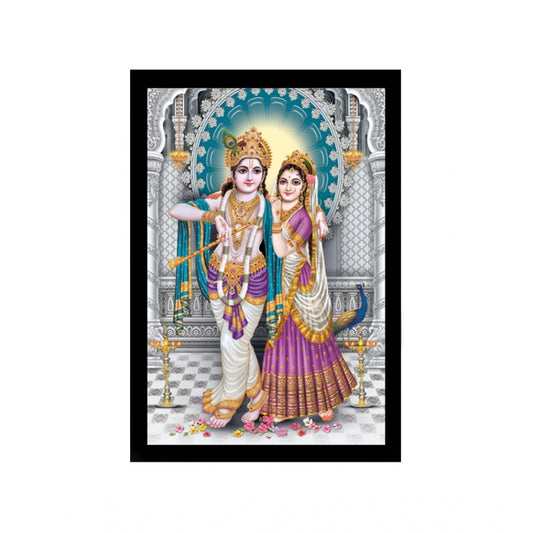Fashion Radha Krishna Painting with Synthetic Photo Frame (Multicolor)