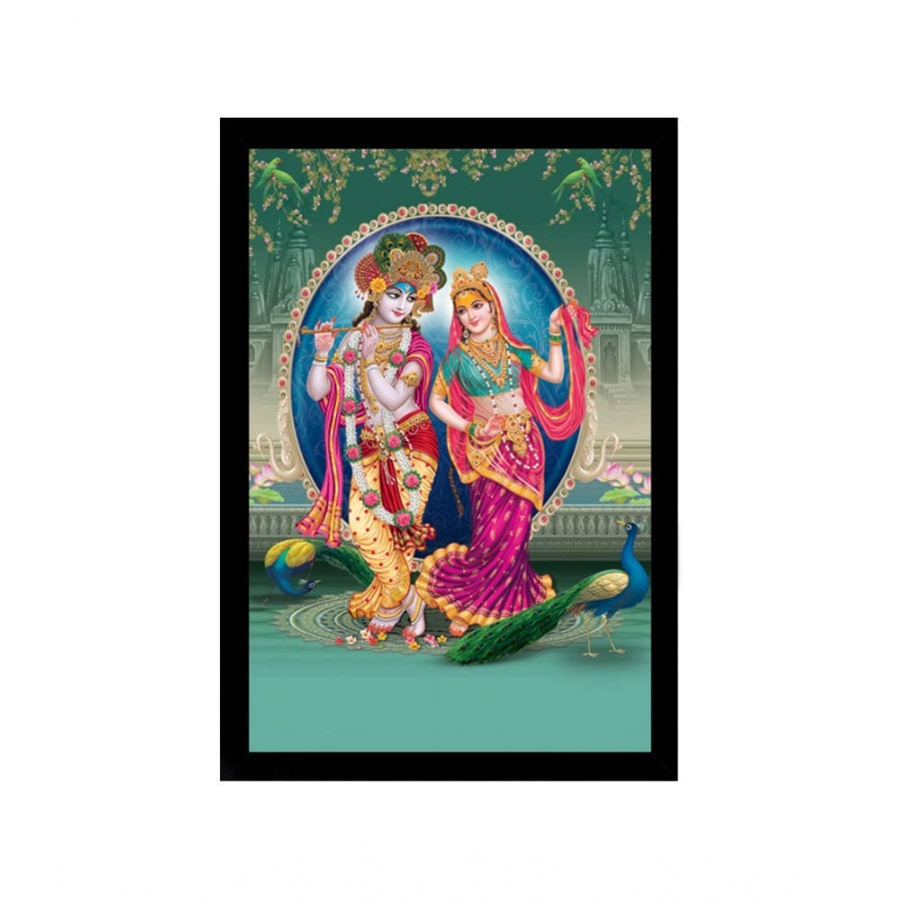 Fashion Radha Krishna Painting with Synthetic Photo Frame (Multicolor)