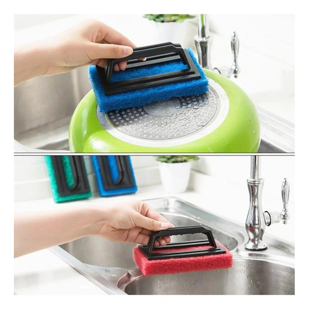 Amfyn Pack Of_2 Tile Cleaning Multipurpose Scrubber Brush with Handle (Assorted)