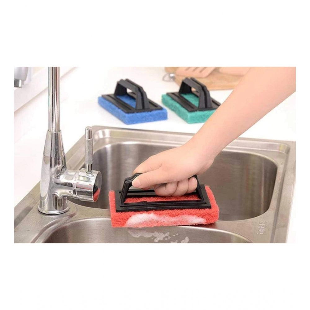 Amfyn Pack Of_2 Tile Cleaning Multipurpose Scrubber Brush with Handle (Assorted)