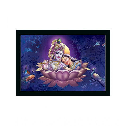 Fashion Radha Krishna Painting with Synthetic Photo Frame (Multicolor)