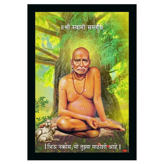 Amfyn Shri Swami Samarth Photo Frame with Synthetic Photo Frame (Multicolor)