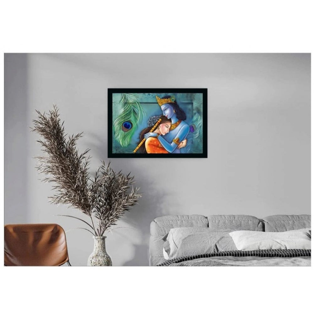 Fashion Radha Krishna Painting with Synthetic Photo Frame (Multicolor)
