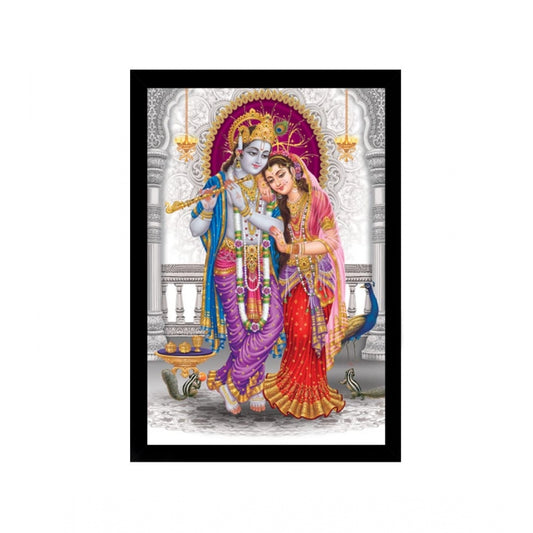 Fashion Radha Krishna Painting with Synthetic Photo Frame (Multicolor)