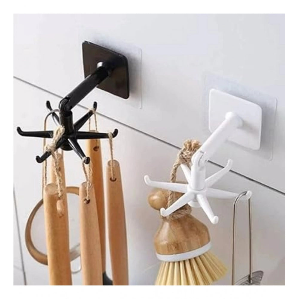 Amfyn Pack Of_2 360 Degree Rotating Folding Hooks Holder Hanger Rack Wall Mounted (Assorted)