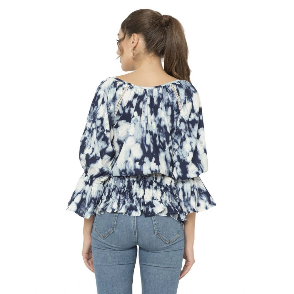 Amfyn Women's Cotton Blend Solid 3-4 Sleeve Top (White)