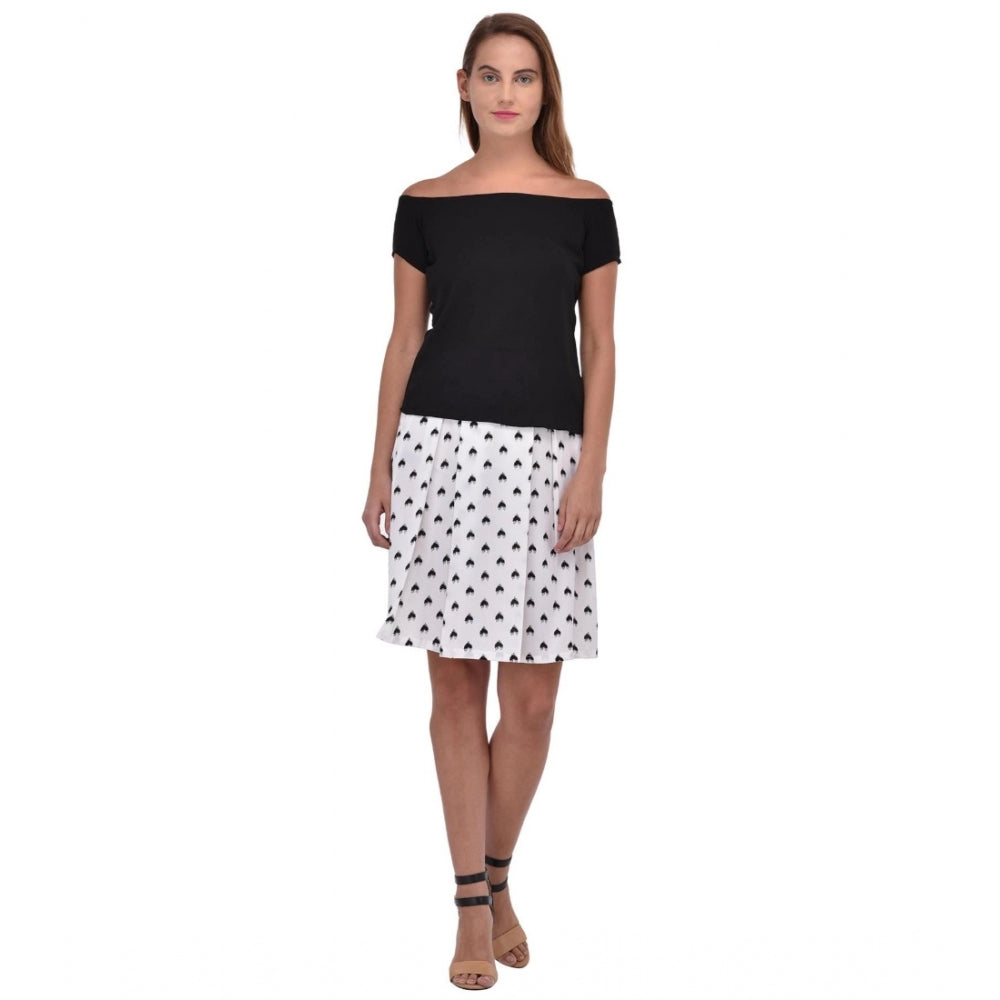 Amfyn Women's Cotton Blend Solid Short Sleeves Dress (Black)