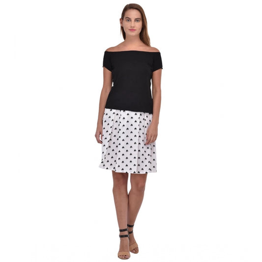 Amfyn Women's Cotton Blend Solid Short Sleeves Dress (Black)