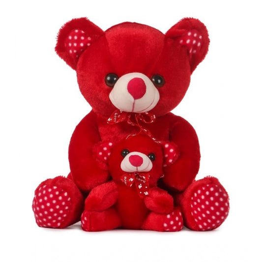 Amfyn Mother And Baby Teddy Bear (Red)