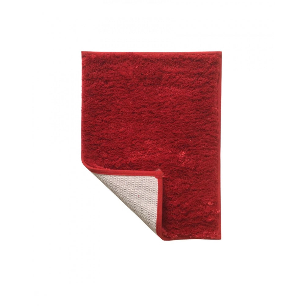Fashion Solid Polyester Bathmat (Red)