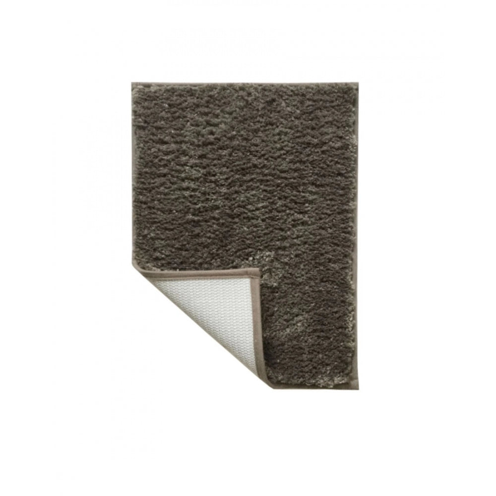 Fashion Solid Polyester Bathmat (Dark Grey)