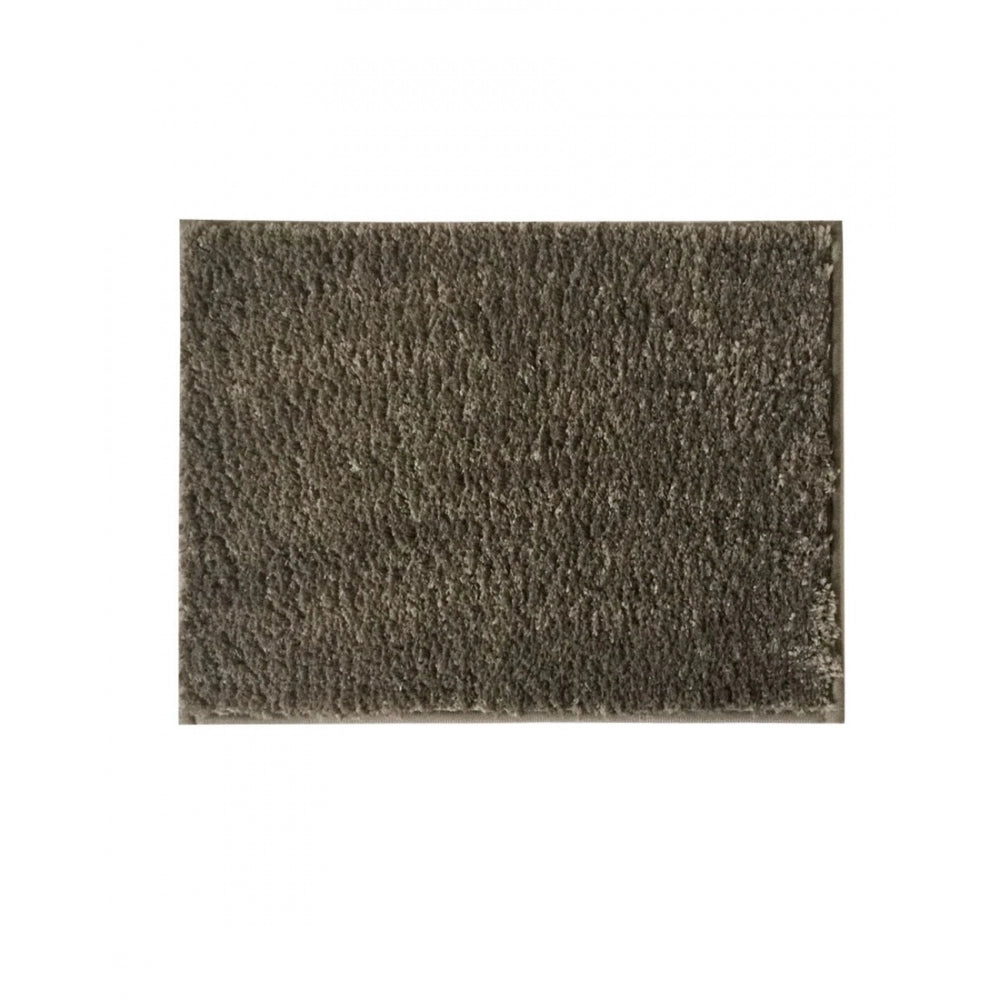 Fashion Solid Polyester Bathmat (Dark Grey)