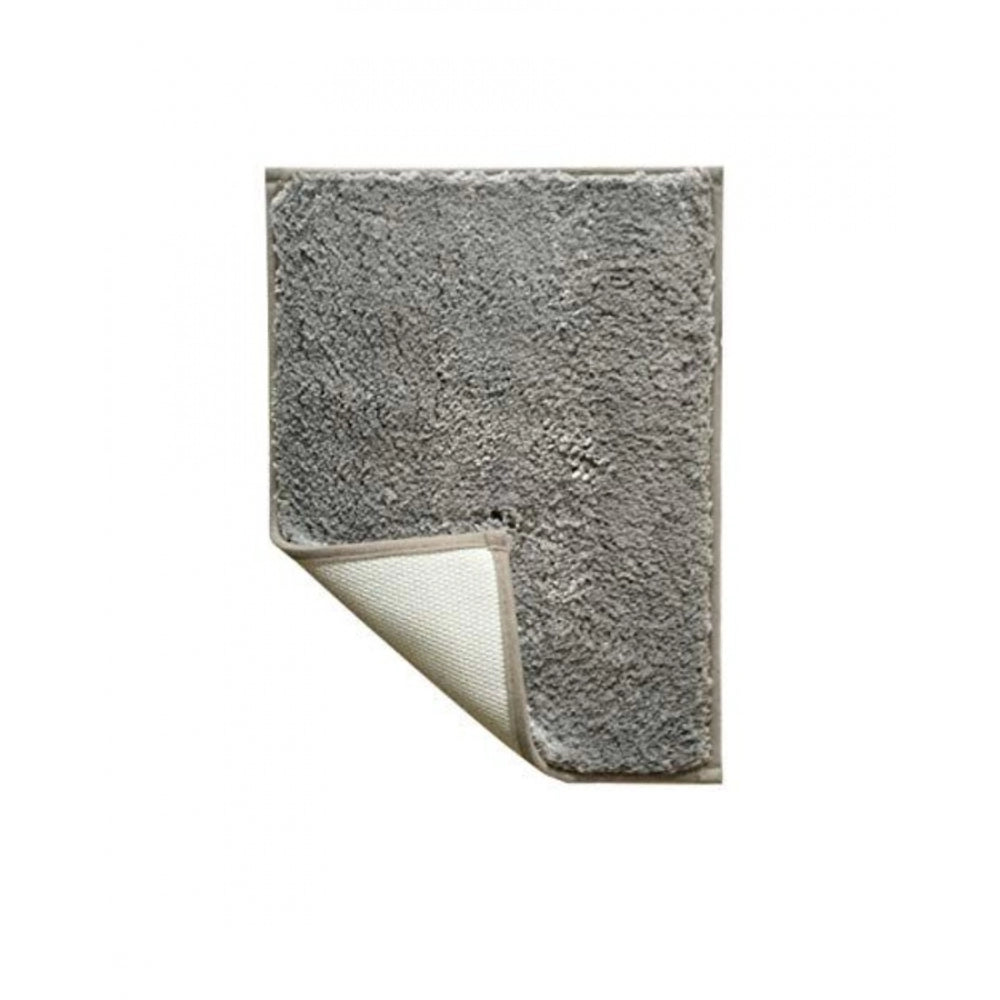 Fashion Solid Polyester Bathmat (Grey)