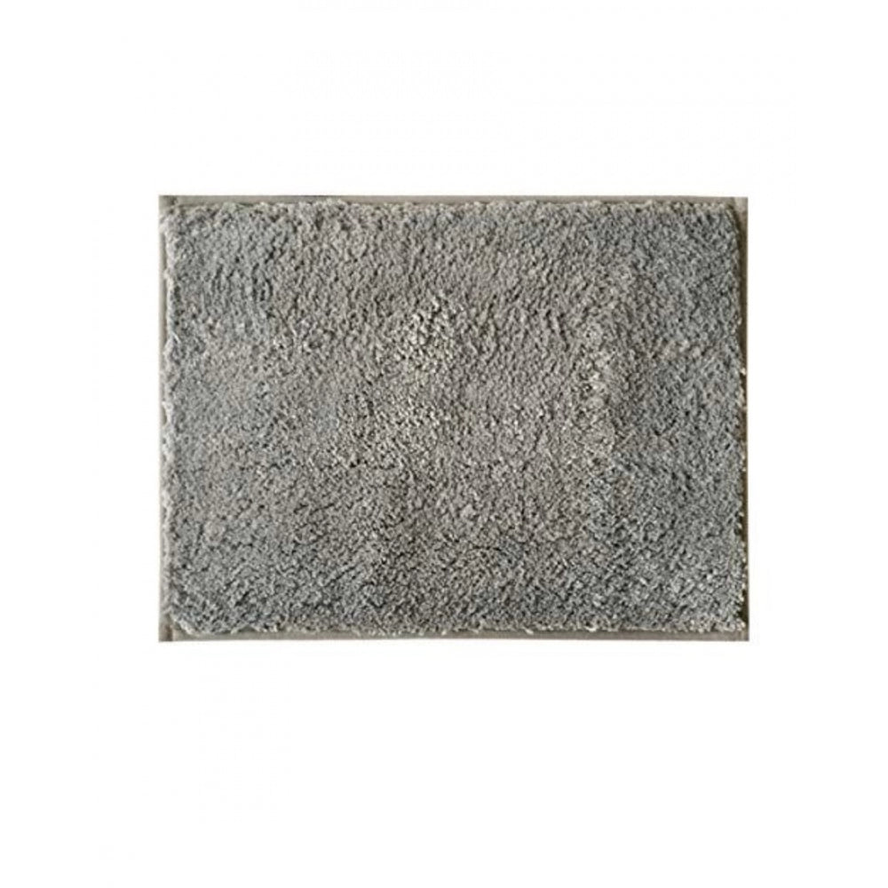 Fashion Solid Polyester Bathmat (Grey)