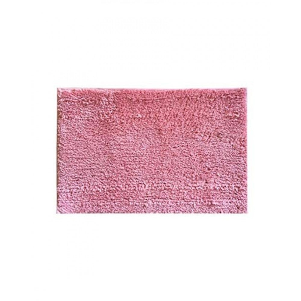 Fashion Solid Polyester Bathmat (Pink)