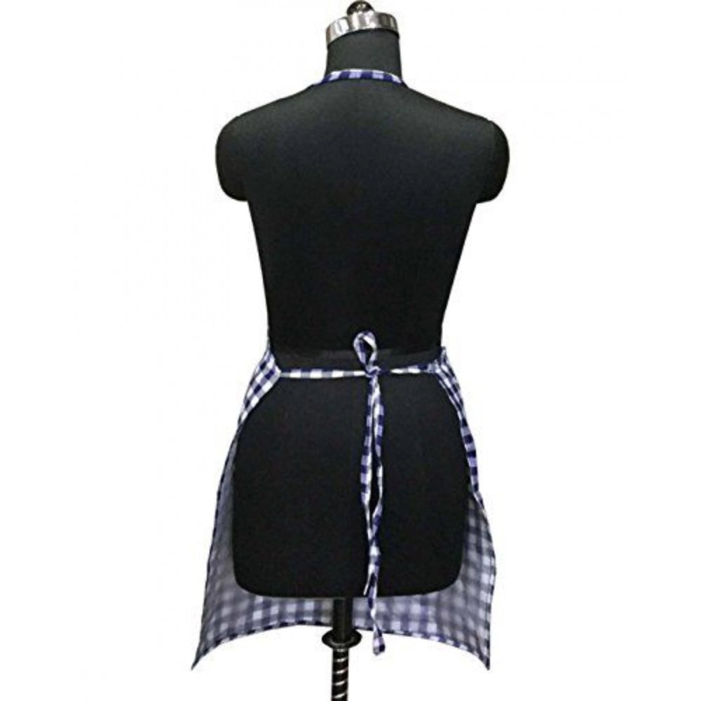 Fashion Checkered Cotton Apron Sets (Blue)