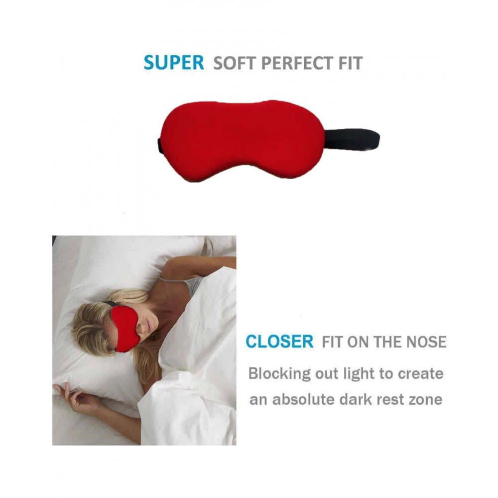 Fashion Solid Lycra Foam Eyemasks (Red)
