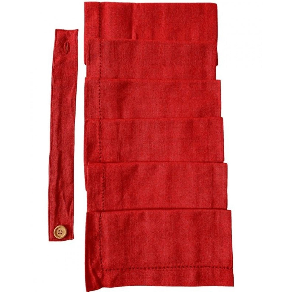 Amfyn Solid Cotton Napkins Sets (Red)