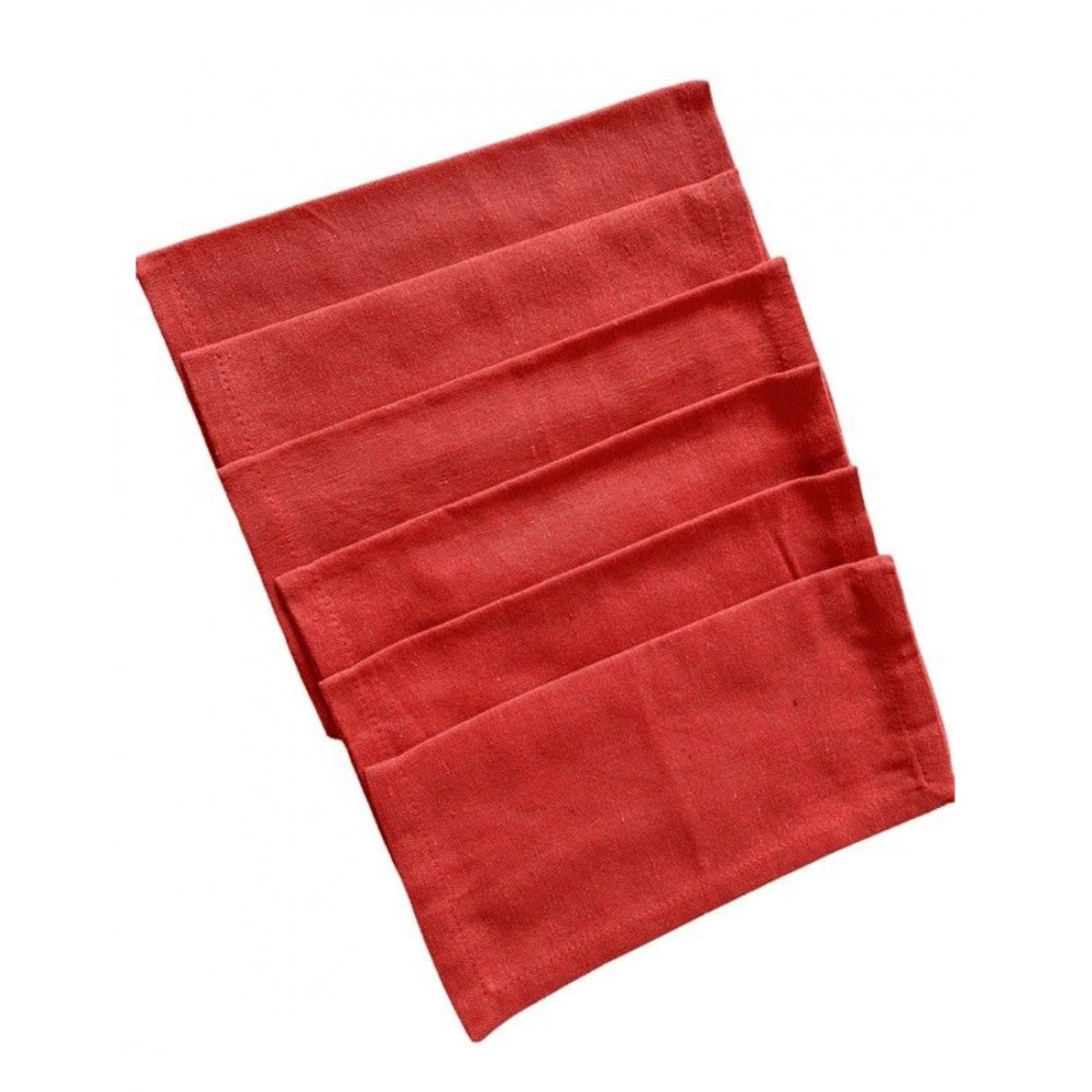 Amfyn Solid Cotton Napkins Sets (Dark Pink)