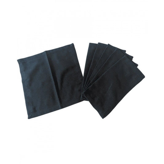 Amfyn Solid Cotton Napkins Sets (Black)