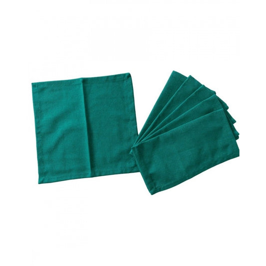Amfyn Solid Cotton Napkins Sets (Green)