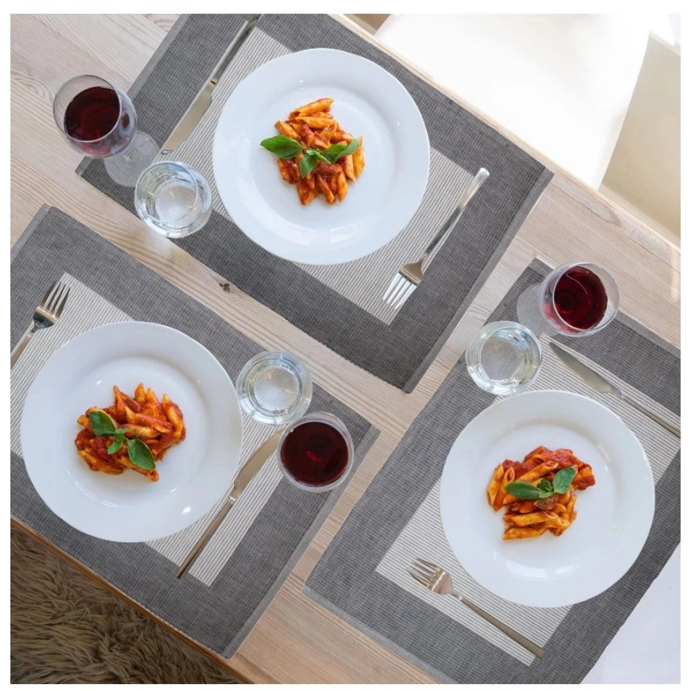 Amfyn Ribbed Cotton Place Mats Sets (Grey)