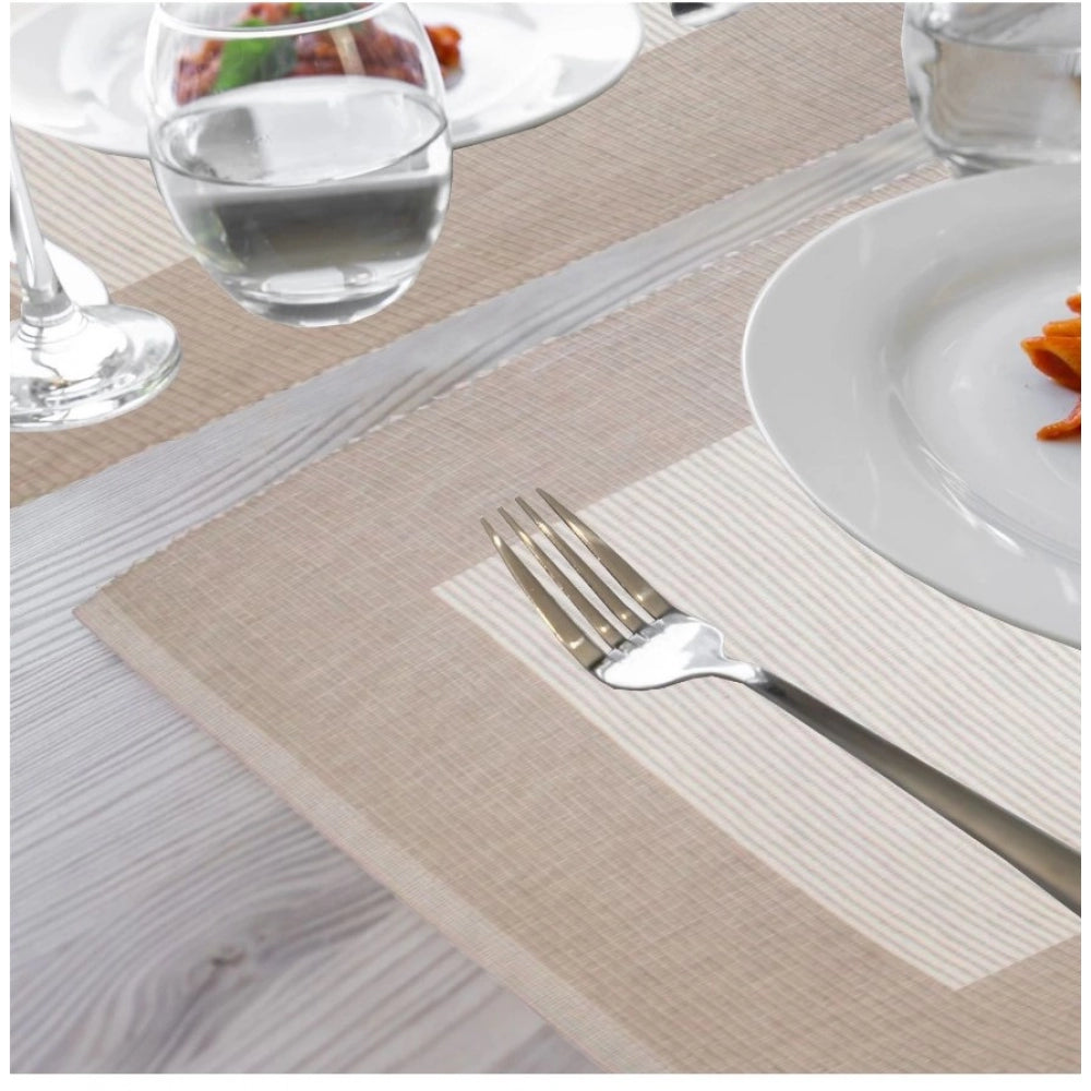 Amfyn Ribbed Cotton Place Mats Sets (Cream)