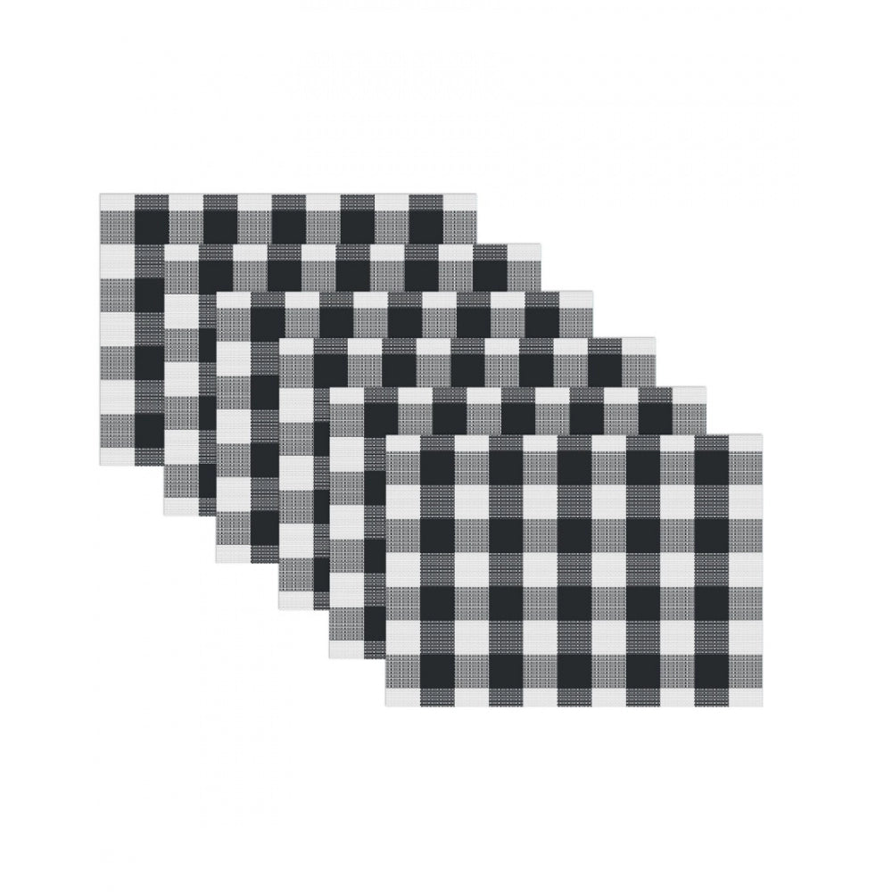 Fashion Checkered Cotton Place Mats Sets (Black &amp; White)
