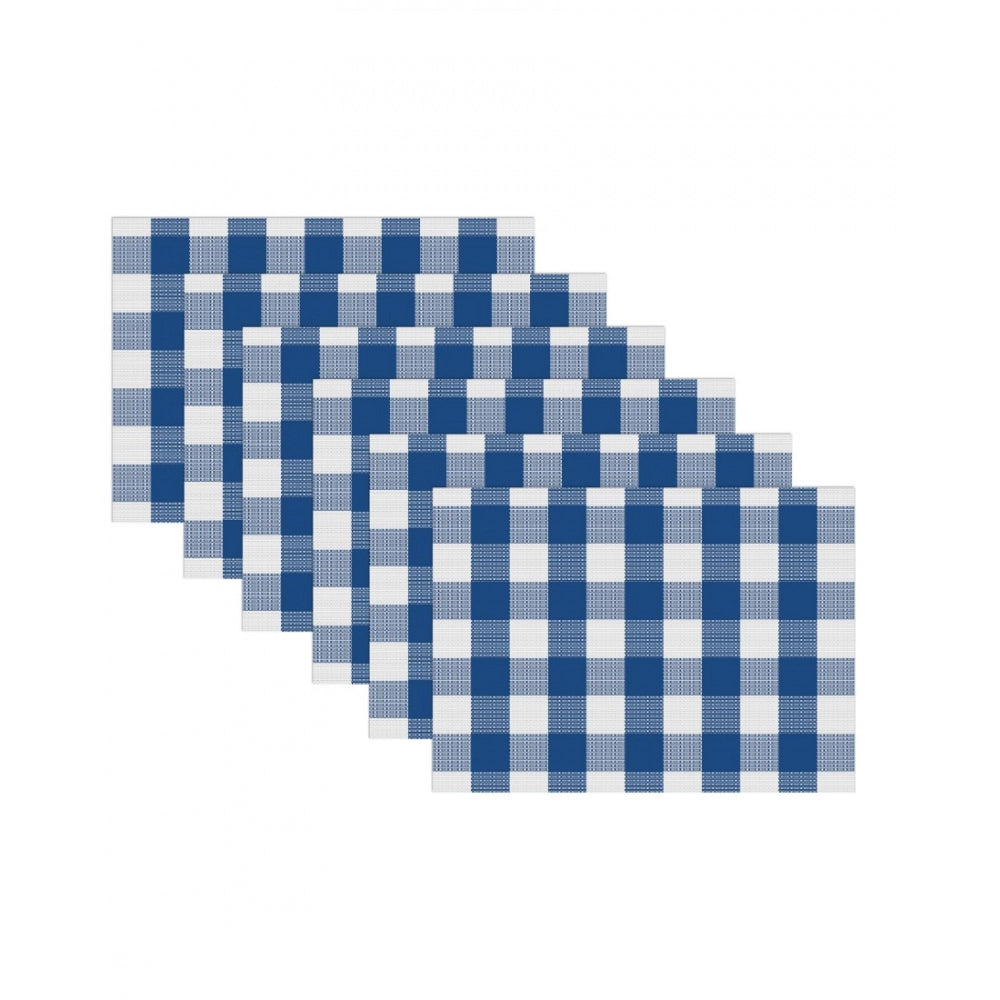 Fashion Checkered Cotton Place Mats Sets (Royal Blue)