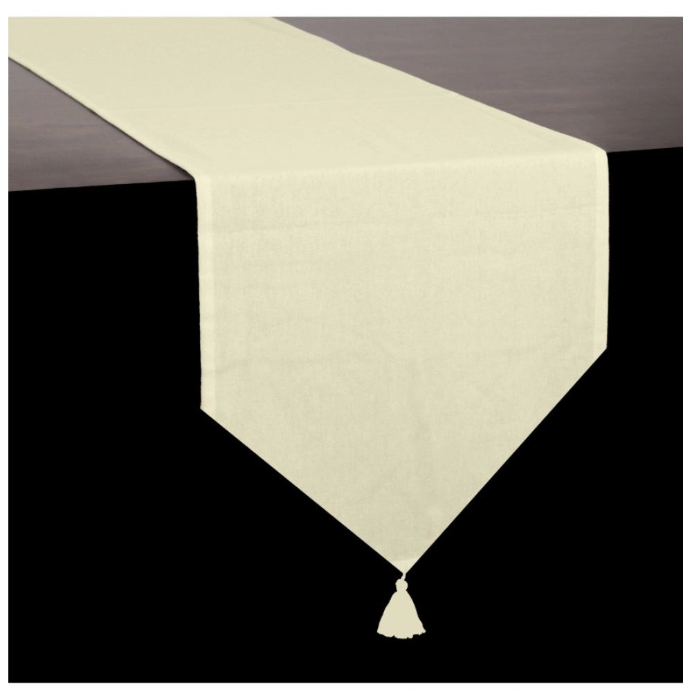 Amfyn Solid Cotton Table Runners (Beige)