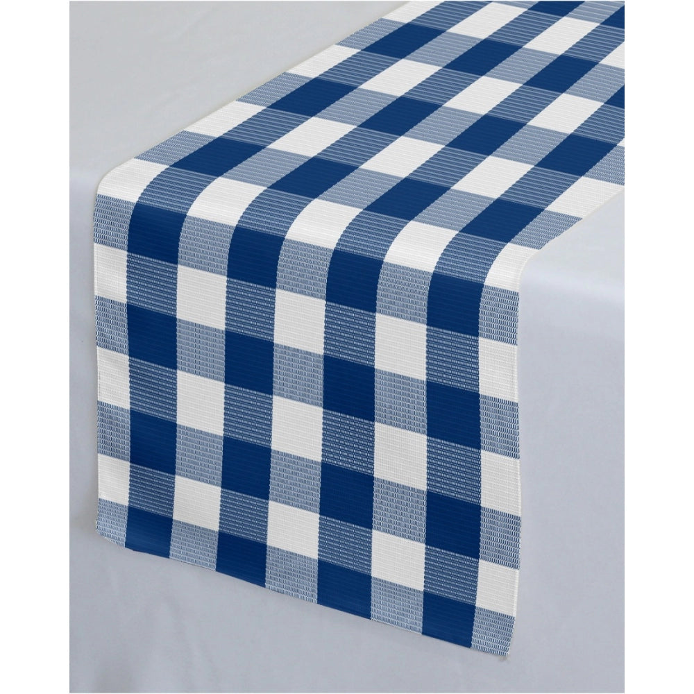 Amfyn Checked Cotton Table Runners (Royal Blue)