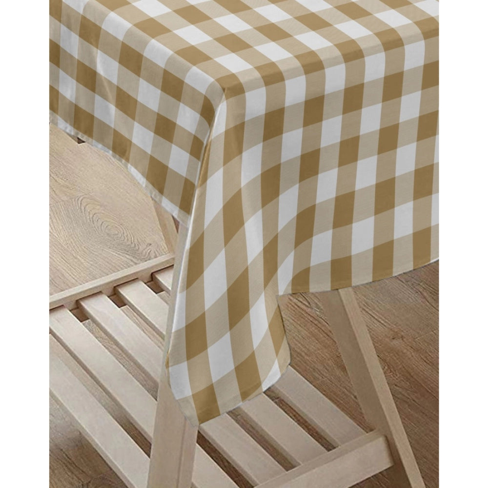 Amfyn Checked Cotton Checks Table Cloth (Beige)
