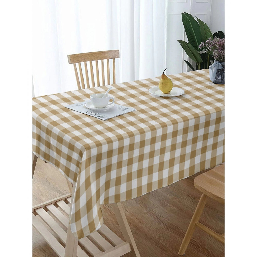 Fashion Checkered Cotton Checks Table Cloth (Beige)