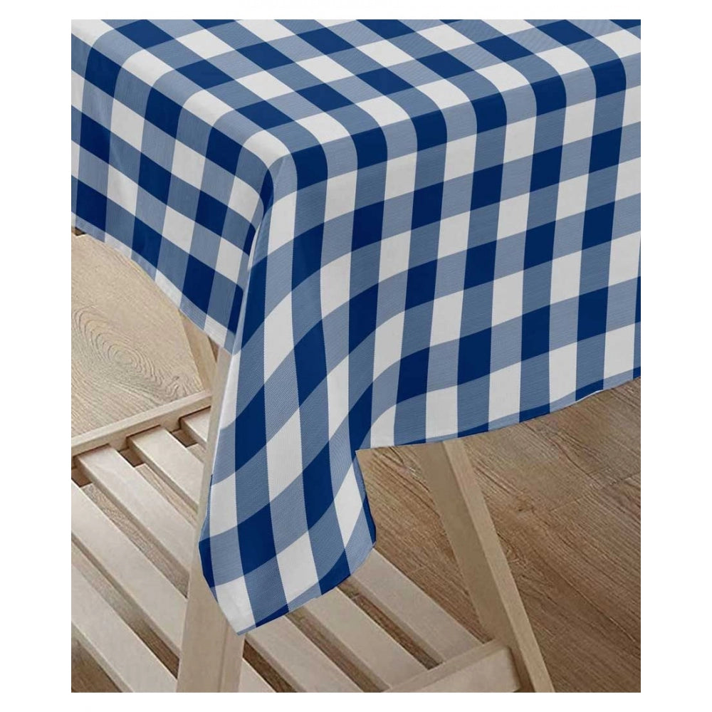 Amfyn Checked Cotton Checks Table Cloth (Blue)