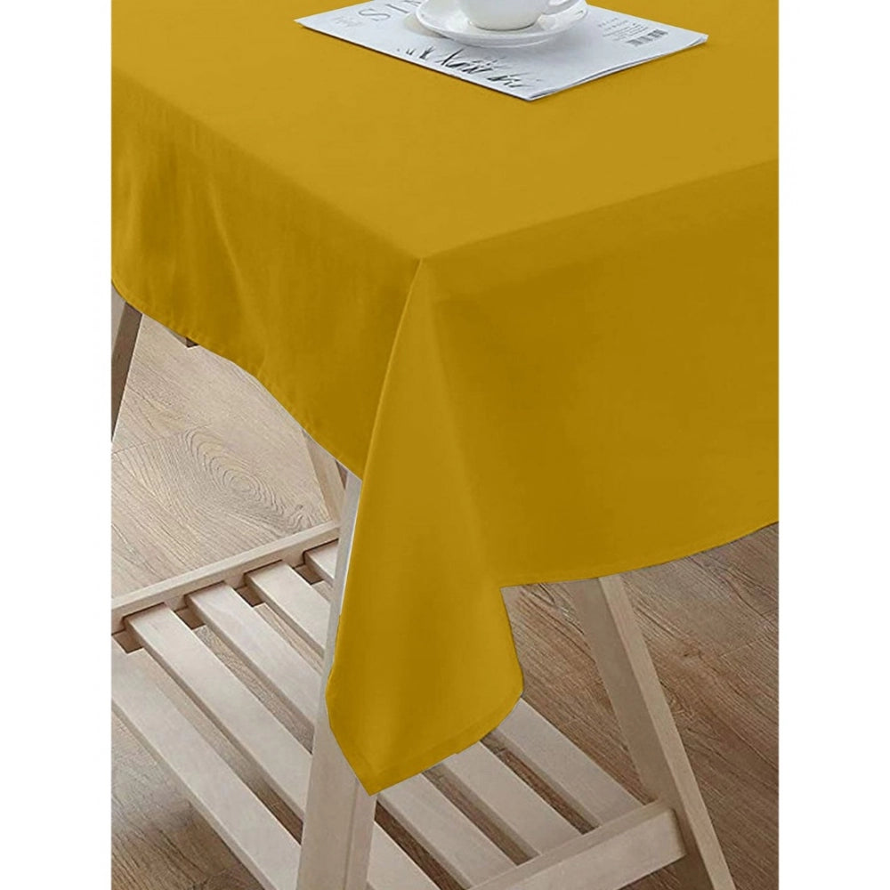Amfyn Solid Cotton Plain Table Cloth (Dark Yellow)
