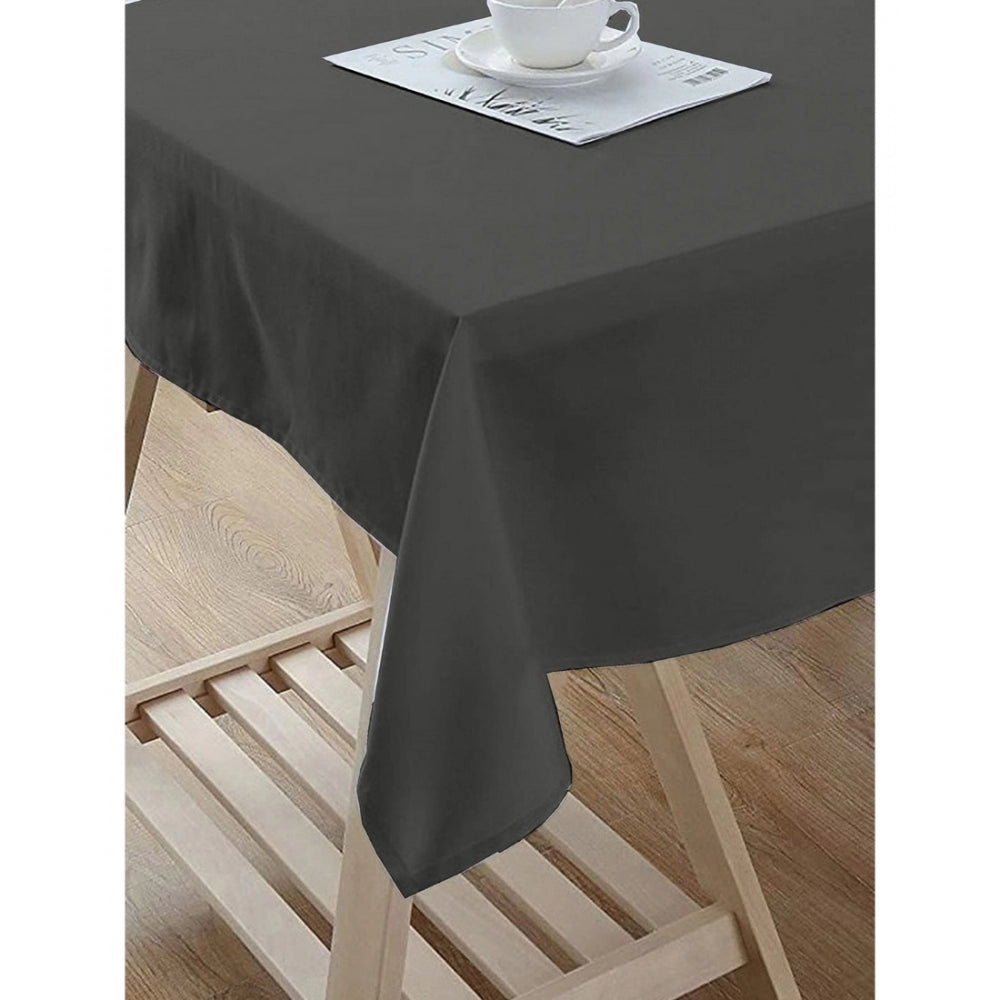 Amfyn Solid Cotton Plain Table Cloth (Dark Grey)