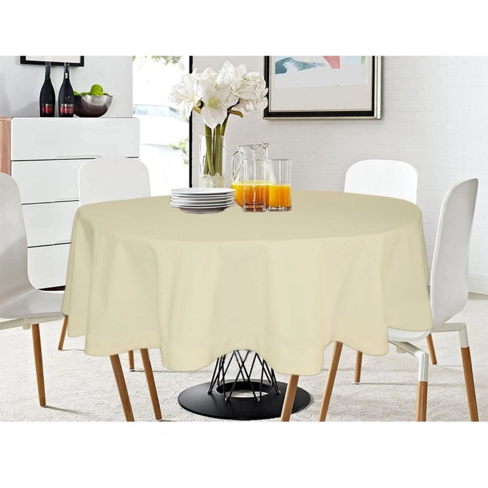Amfyn Solid Cotton Plain Table Cloth (Beige)