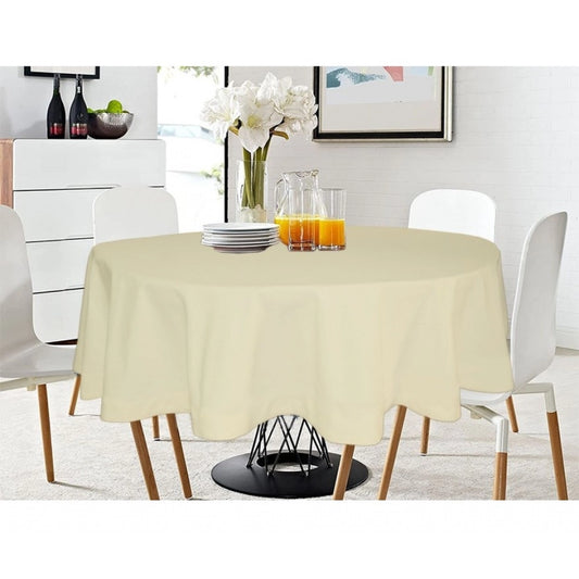 Amfyn Solid Cotton Plain Table Cloth (Beige)