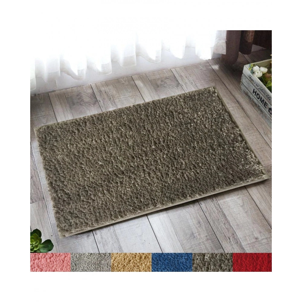 Fashion Solid Polyester Bathmat (Dark Grey)