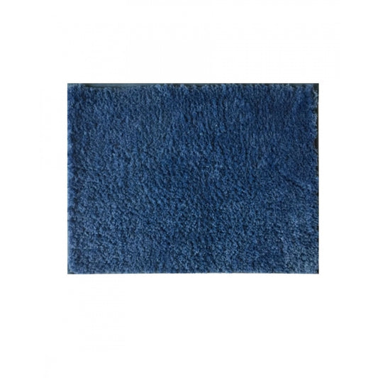 Fashion Solid Polyester Bathmat (Blue)