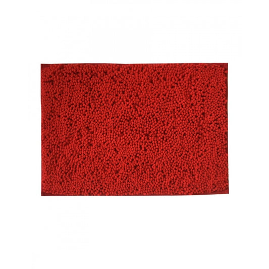 Fashion Solid Polyester Bathmat (Red)