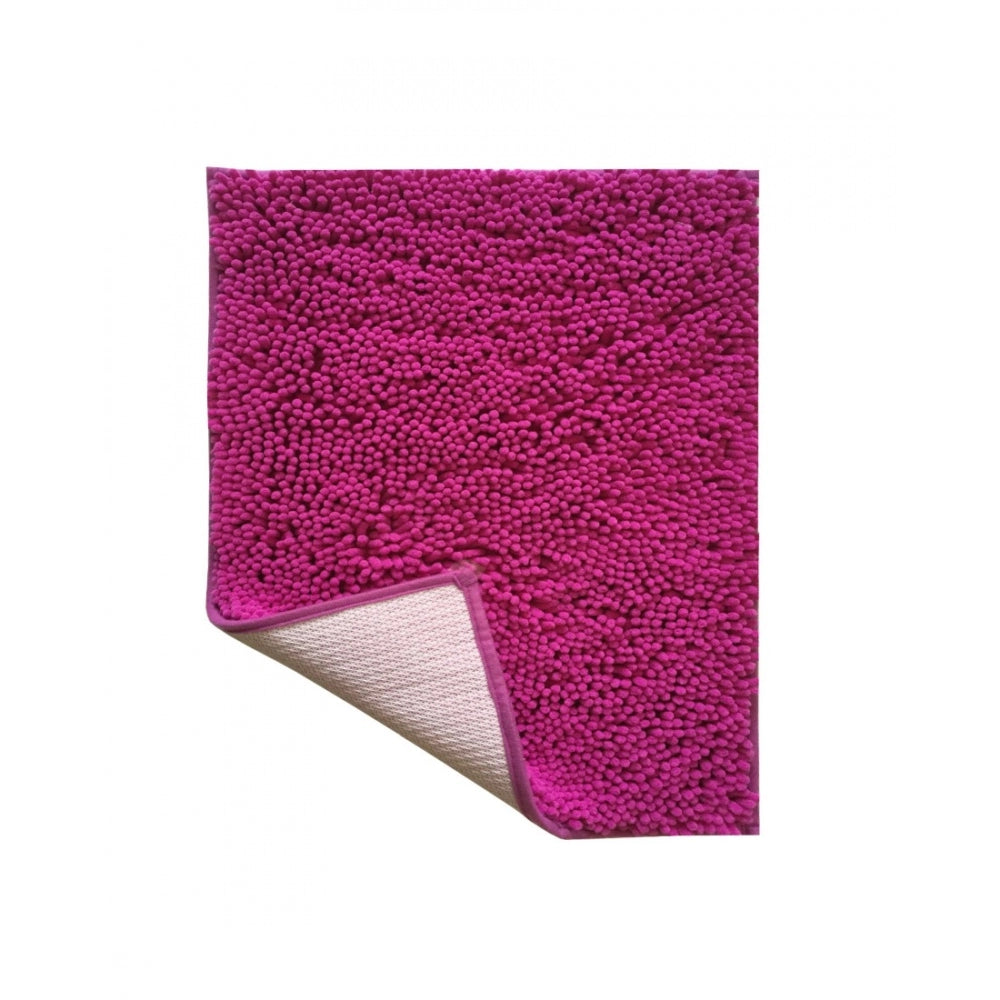 Fashion Solid Polyester Bathmat (Pink)
